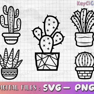 Cactus Bundle SVG PNG | Cactus l Plant SVG | Bundle l Svg l Png l Custom Cut file l Cricut