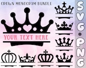 30+ Crown Monogram Bundle SVG / Princess Crown Svg / Queen Crown Svg / King Crown Svg / Royal Crown Svg | Svg / Png / Cut file /Cricut