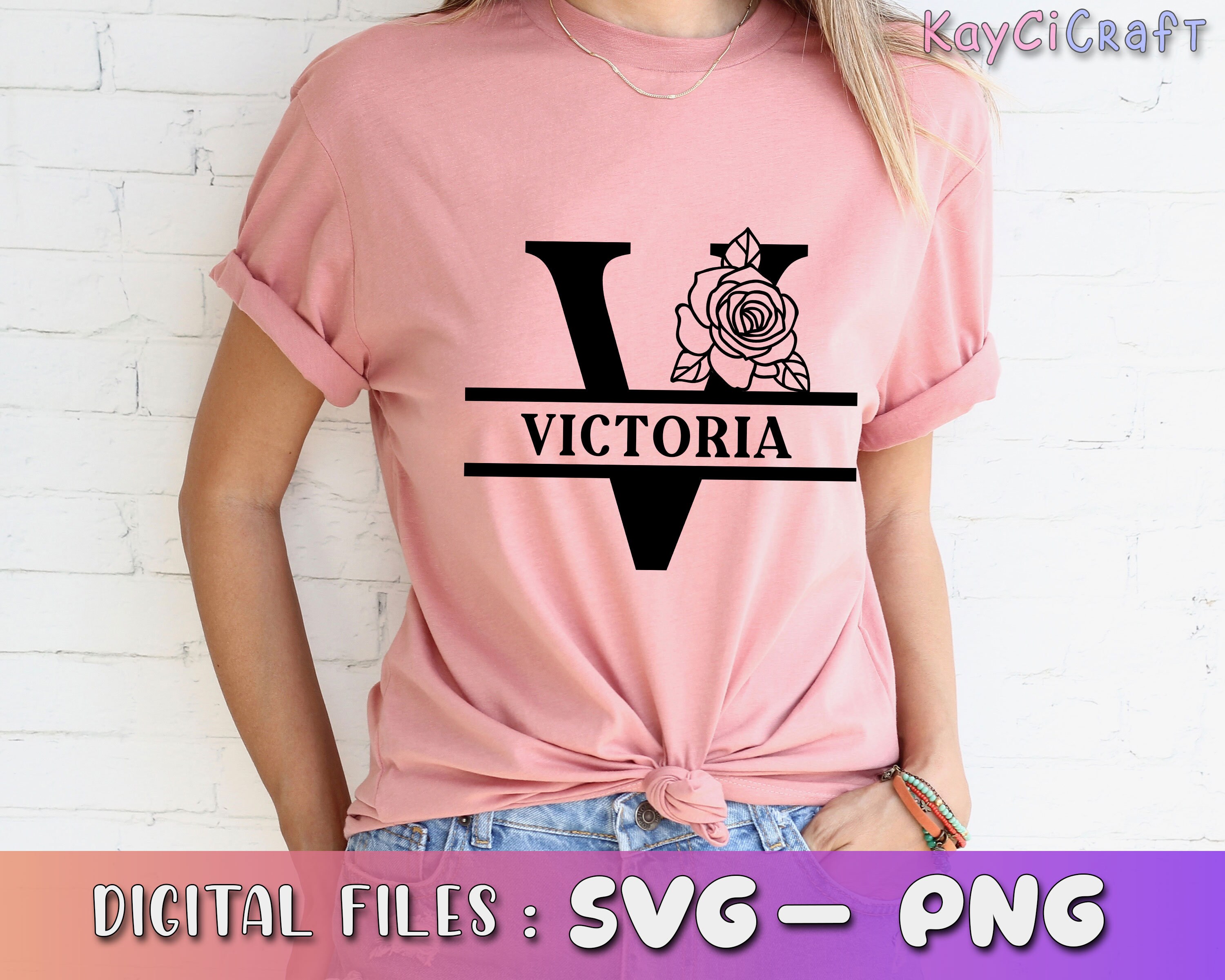 Rose Split Monogram Alphabet SVG | Split Monogram Frame Alphabet ...