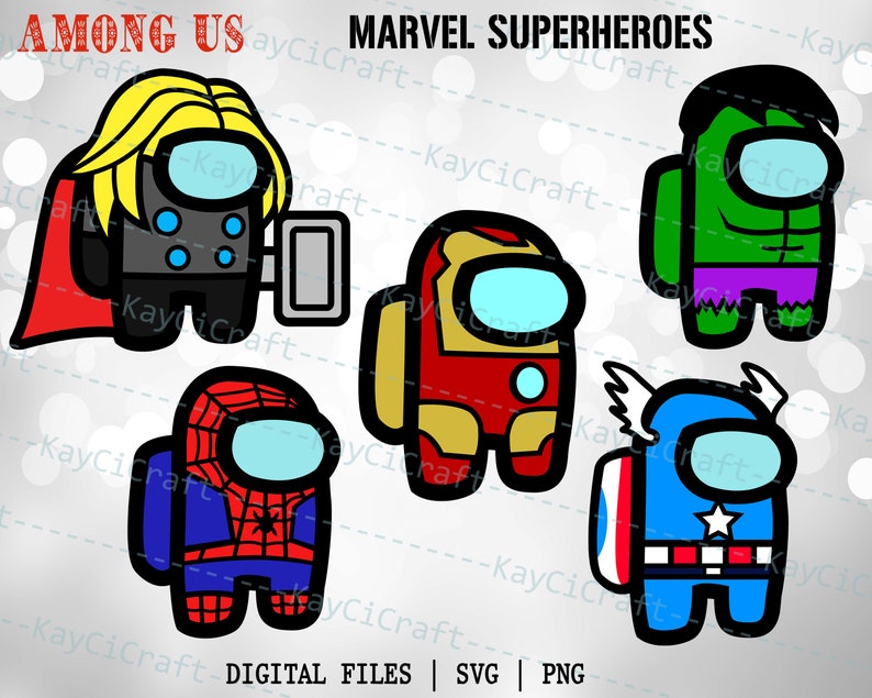 Download Among Us Marvel Superheroes Bundle SVG Among Us Marver | Etsy