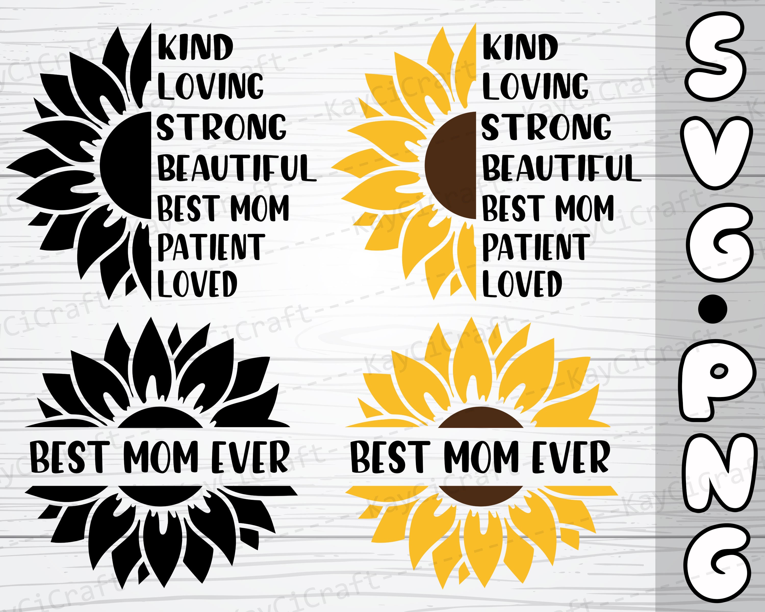 Sunflower Mom SVG Best Mom SVG Mother's Day Svg Mom Etsy