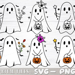 Ghost Bundle Svg / Floral Ghost Svg / Boo Svg / Halloween Shirt svg/ Cute Ghost svg/ Ghost Svg/ Halloween svg / Svg / Png / Cut file /Cricut