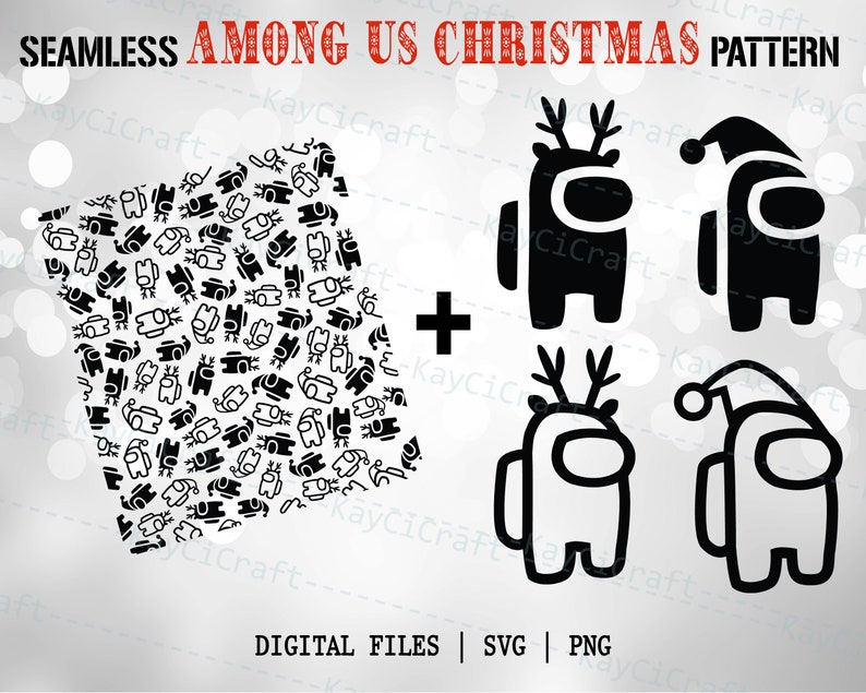 Download Seamless AMONG US Christmas Pattern Among Us svg Among Us ...