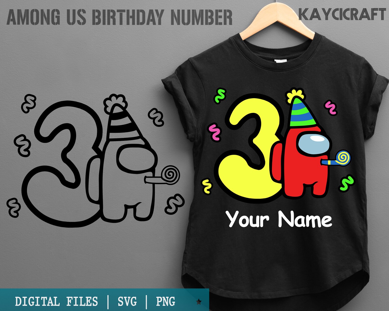 Download Personalized Birthday Number Among Us SVG Among Us Birthday | Etsy