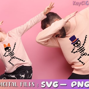 Funny Skeleton Dance Boy & Girl SVG / Halloween svg / Pumpkin svg  / Halloween Shirt svg / Halloween Couple svg / Png / Cut file /Cricut