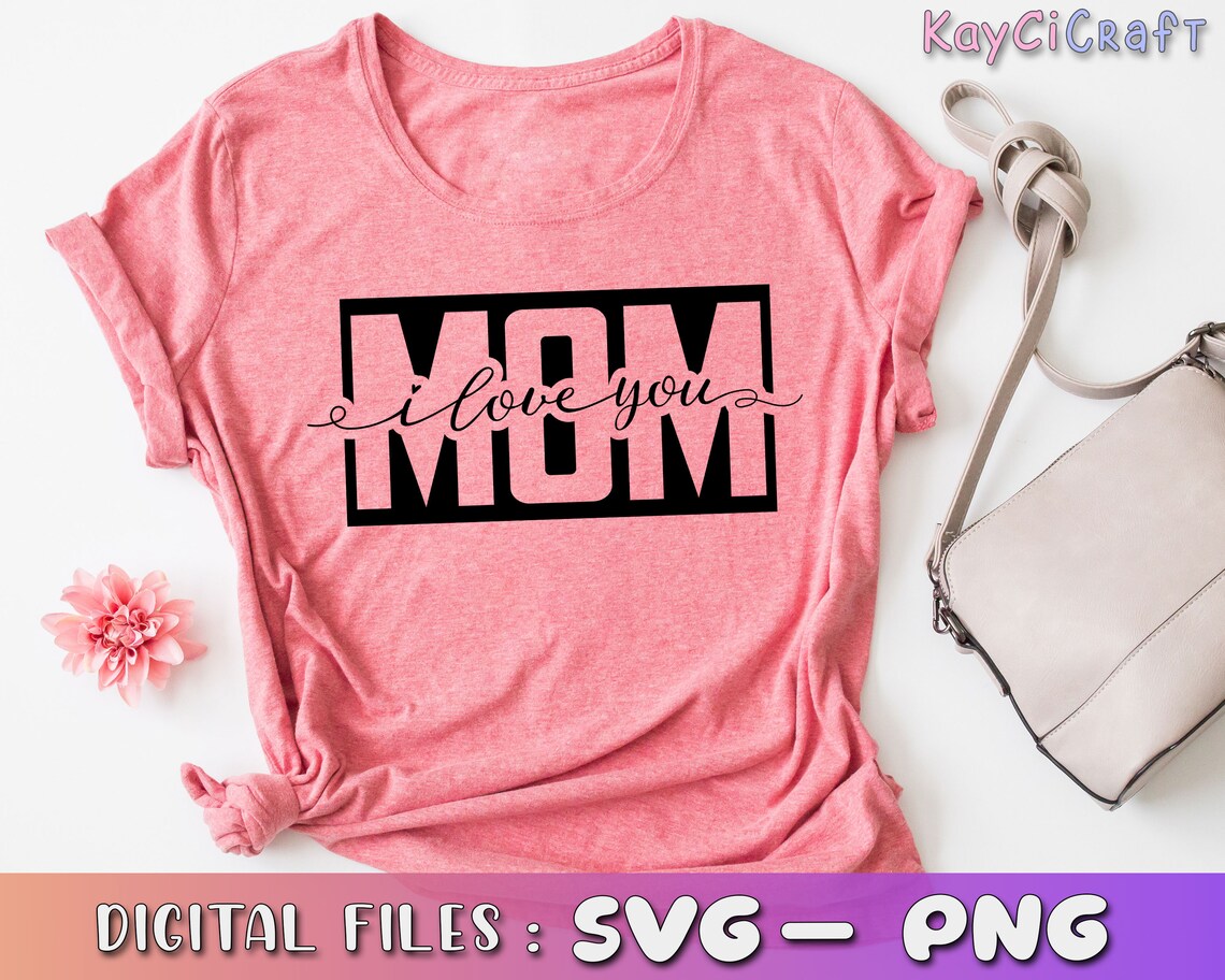 Download Mom Split Monogram SVG I Love You Mom SVG Mother's Day | Etsy