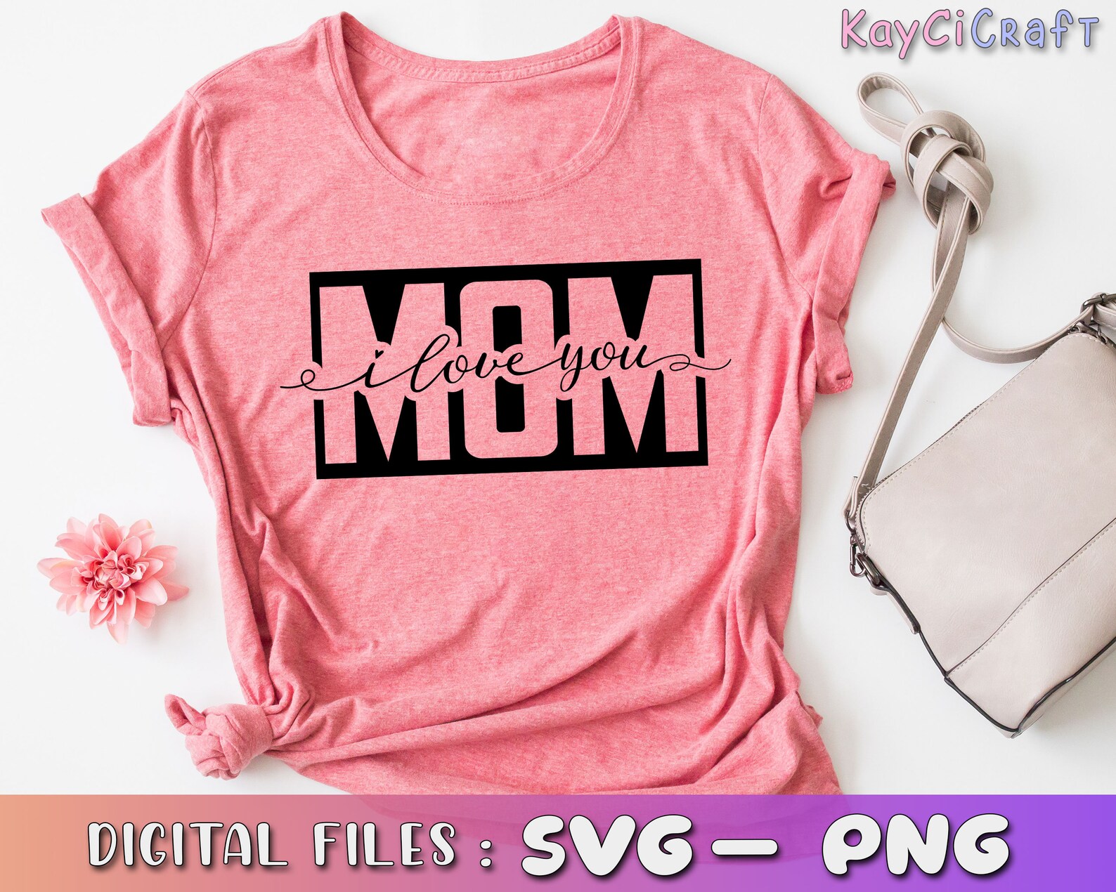 Download Mom Split Monogram SVG I Love You Mom SVG Mother's Day | Etsy
