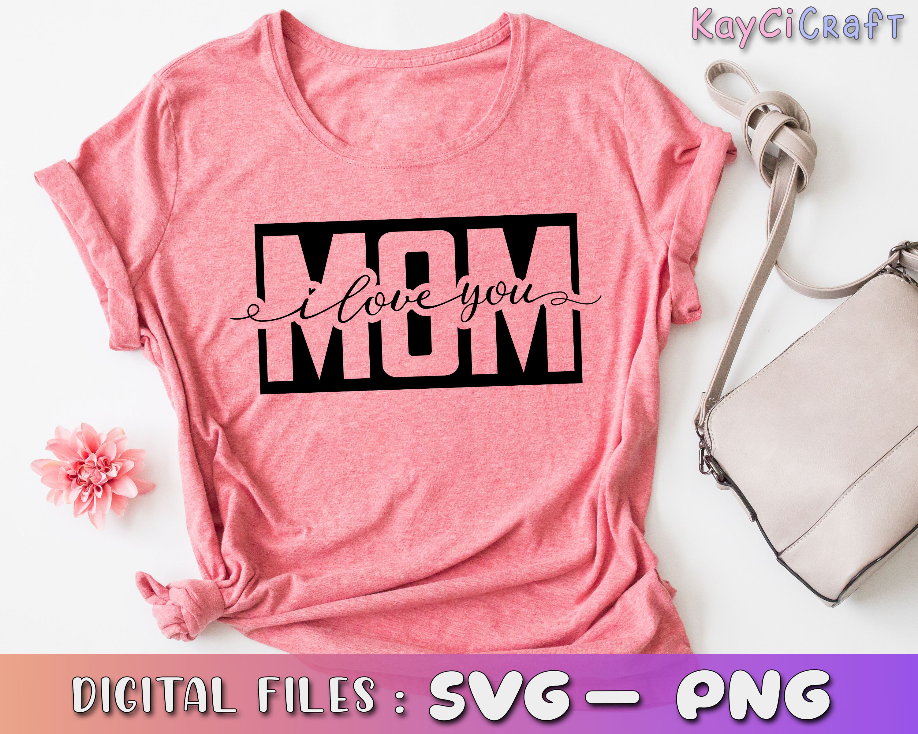 Download Mom Split Monogram SVG I Love You Mom SVG Mother's Day | Etsy