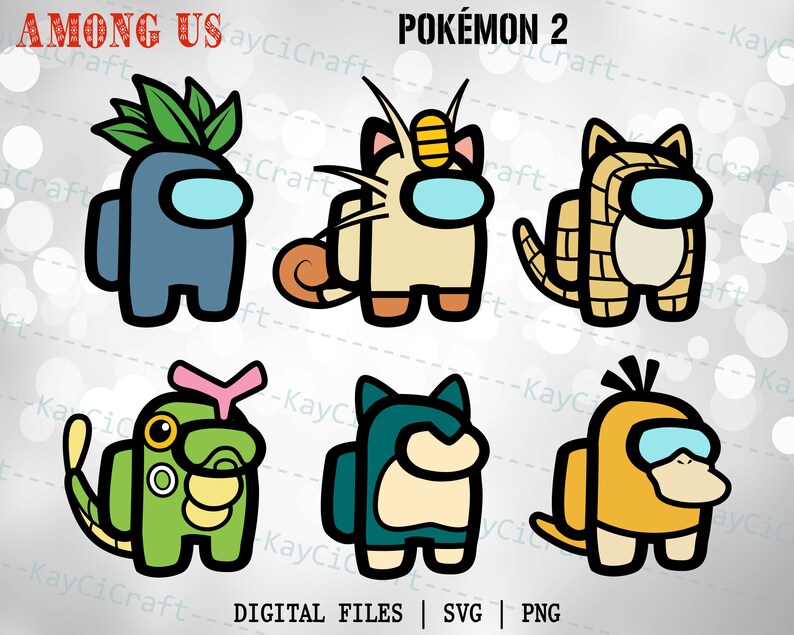 Download Among Us Pokemon 2 Bundle SVG Among Us Pokemon Shirt SVG ...