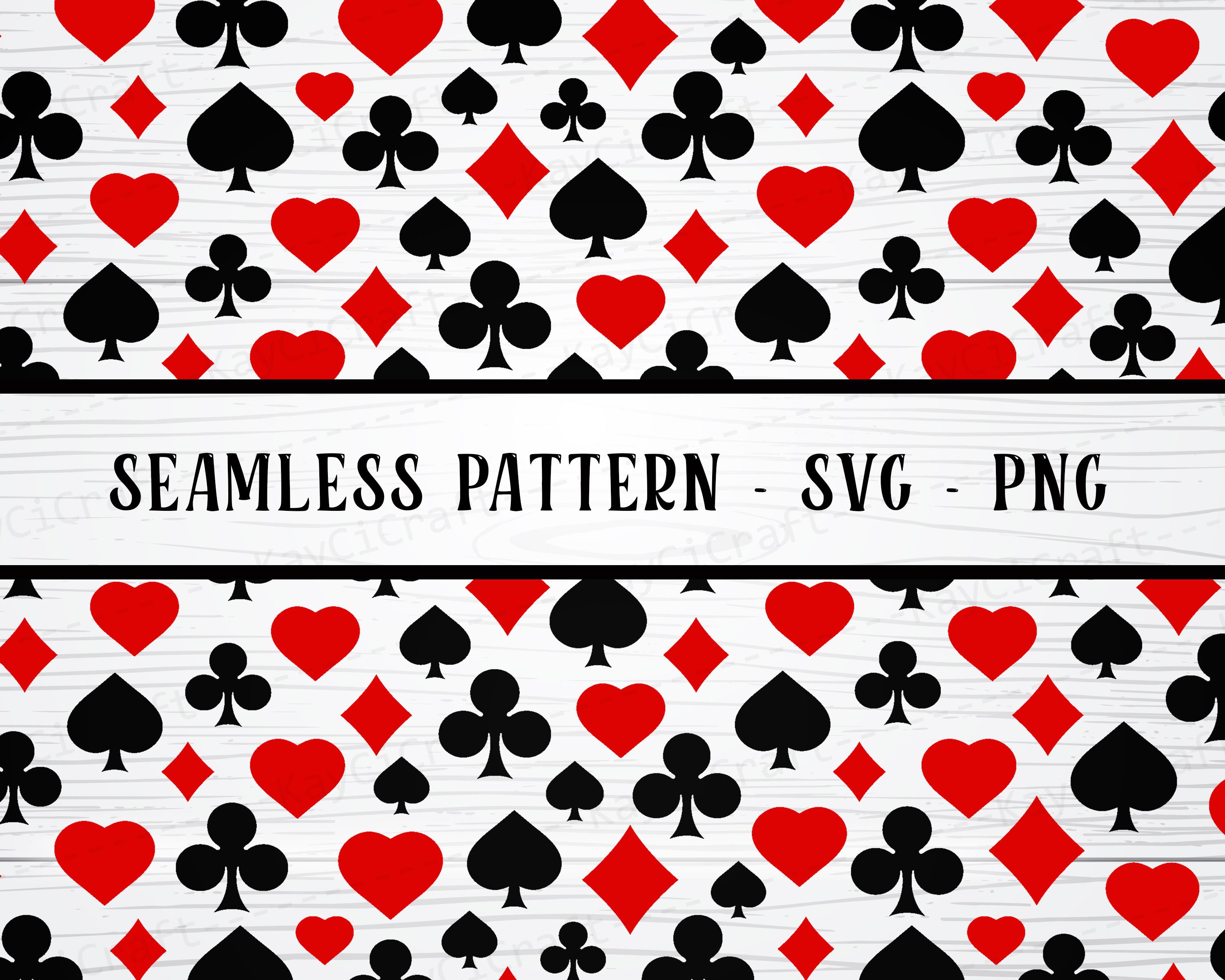 Seamless POKER Pattern SVG Seamless Heart Pattern SVG Etsy UK