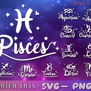 Sternzeichen Sternzeichen Namen Bundle SVG PNG | Sternzeichen | Bundle l Svg l Png l Custom Cut Datei l Cricut