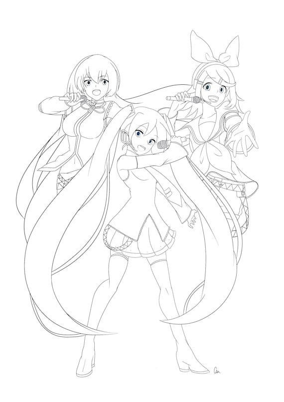 Vocaloid Coloring Page Digital Download | Etsy