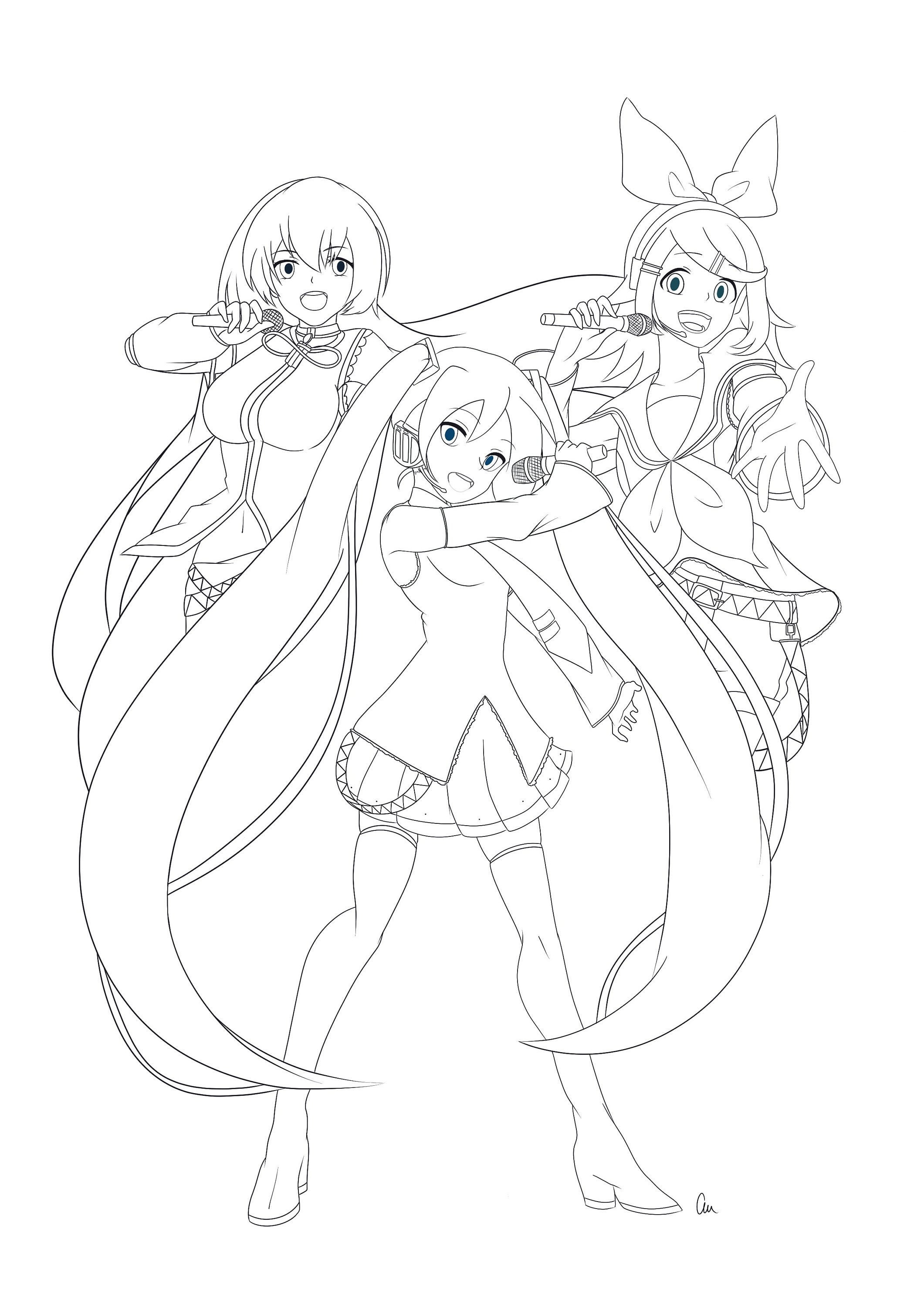 Vocaloid Coloring Page Digital Download Etsy Australia