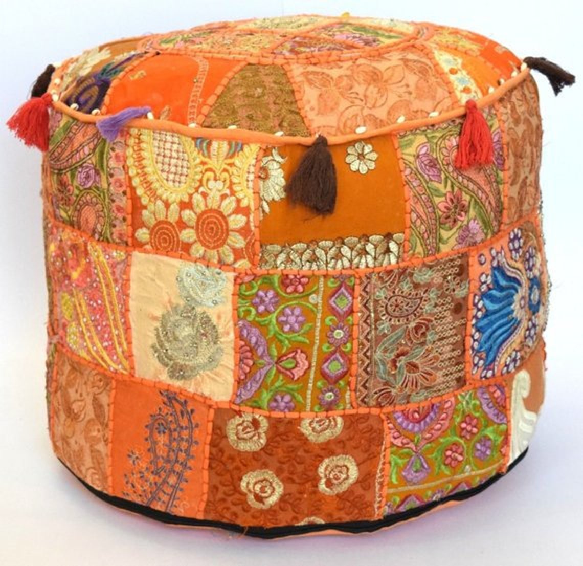 Indian Bohemian Style Ottoman Pouf Interior Decor Footstool Etsy