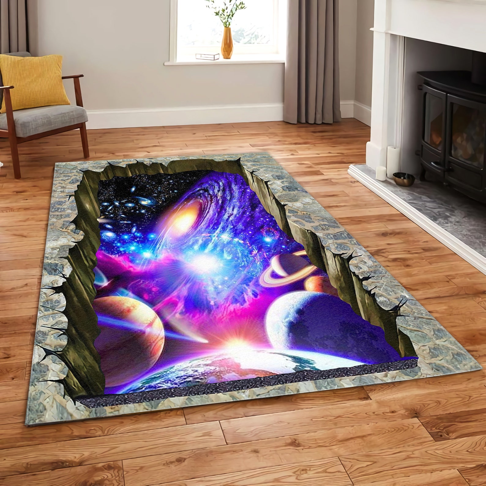 Galaxy Decor Space Decor Nordic Carpets Soft Flannel 3D | Etsy