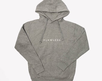 Flawless Hoodie, Typography Print Long Sleeve Shirt, Unisex Hooded Sweatshirt, Empowering Gifts, Statement Shirt, Sweatshirts with Sayings