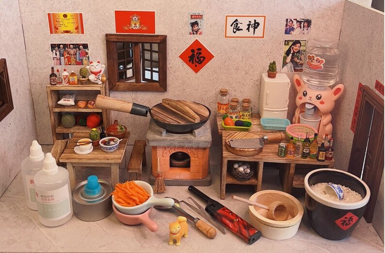 Real Miniature Cooking Set Tiny Cooking Set Dollhouse Kitchen Etsy