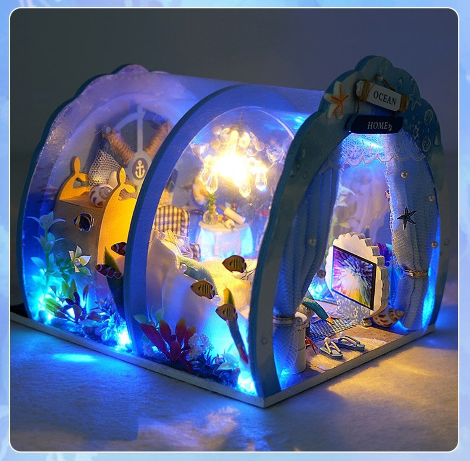 DIY Dollhouse Kit Ocean Home Hut Style Miniature Doll House Etsy