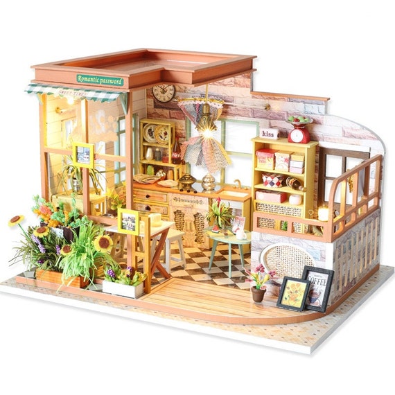Der Handarbeit Miniatur-Projekt Holz Puppenhaus Europäische Laden 