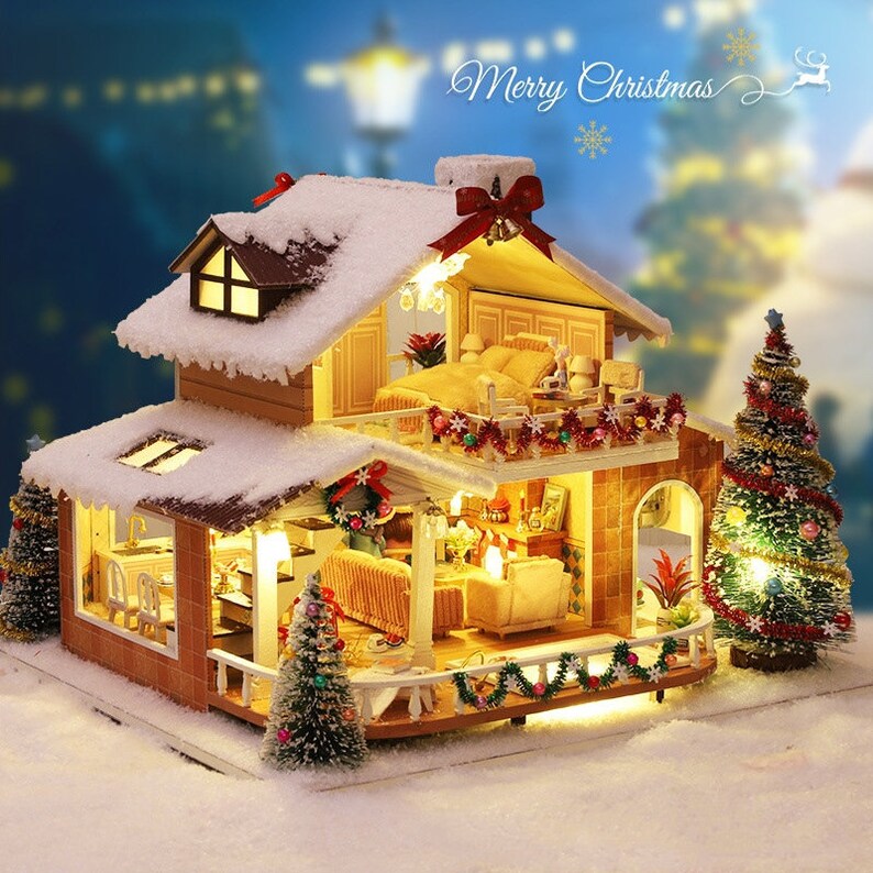 Christmas Dollhouse DIY Dollhouse Kit Christmas Village Etsy