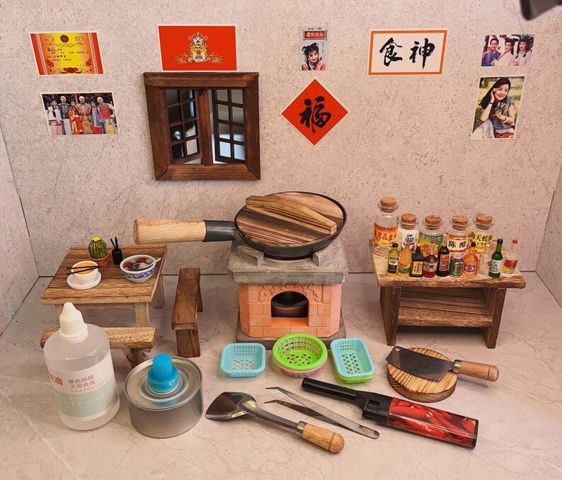 Real Miniature Cooking Set Tiny Cooking Set Dollhouse Kitchen Etsy