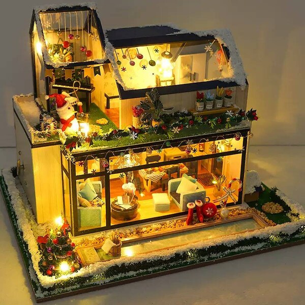 Christmas Dollhouse Etsy