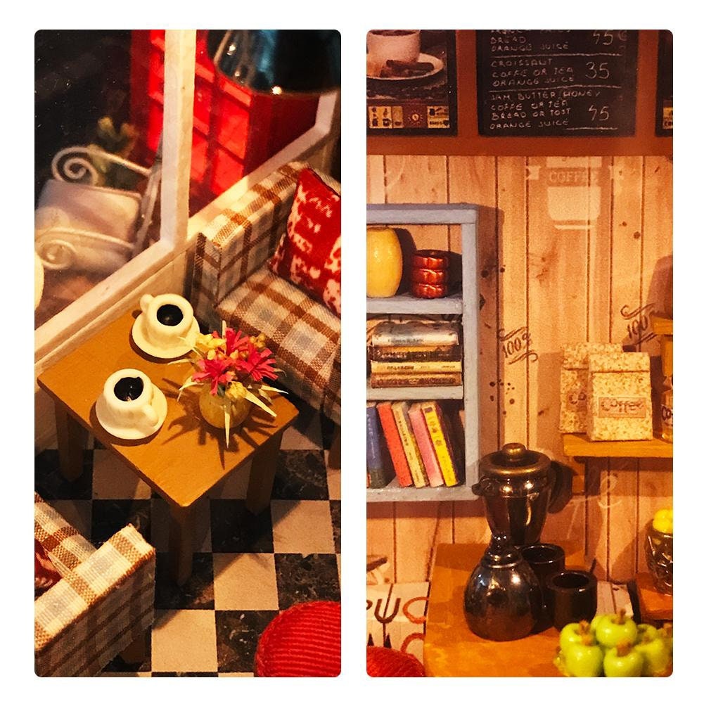 DIY Dollhouse Kit Coffee Time Shop Dollhouse Coffee Shop Etsy