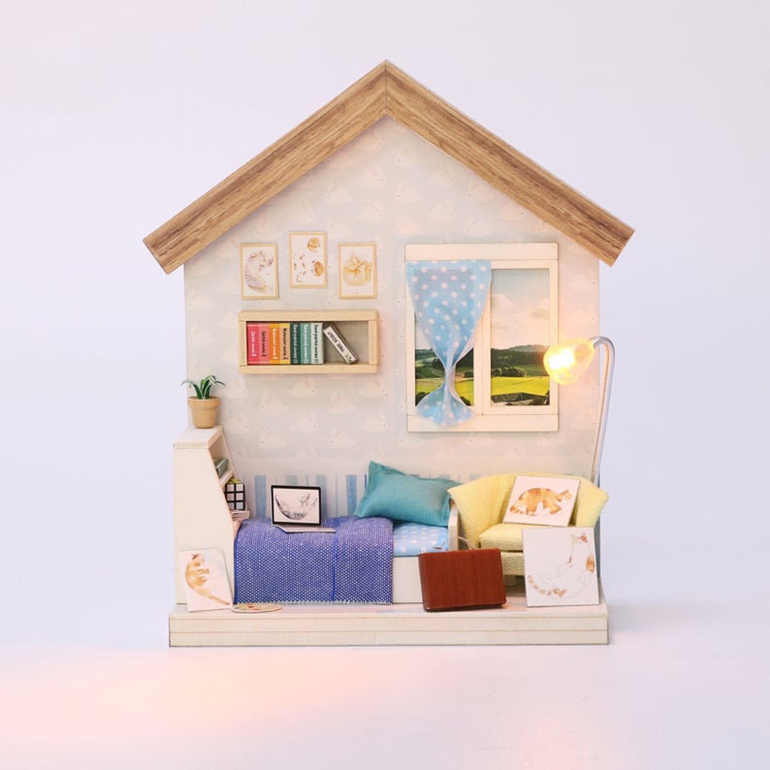 DIY Dollhouse Kit Photo Frame Series Dollhouse Miniature Wall Etsy