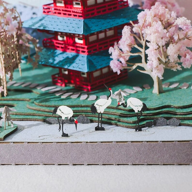 DIY Paper Craft Kit 3D Paper Crafts Mount Fuji Landscape 3D Etsy