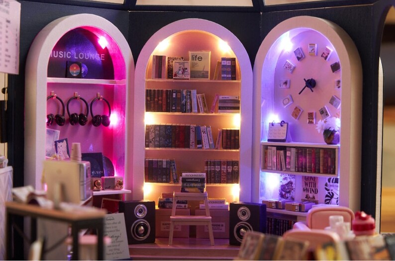 DIY Dollhouse Kit Book Store Dollhouse Miniature Book Shop Etsy