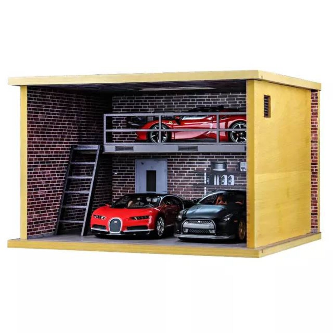 Toy Car Storage Die Cast Two Story Car Garage Diorama Etsy