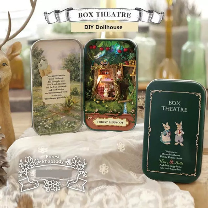 DIY Dollhouse Kit Box Theatre Dollhouse Miniature Box Etsy