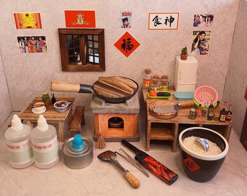 Real Miniature Cooking Set Tiny Cooking Set Dollhouse Kitchen Etsy