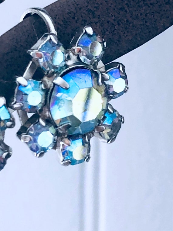 Vintage CORO Earring Jewelry - Blue Aurora Boreal… - image 2