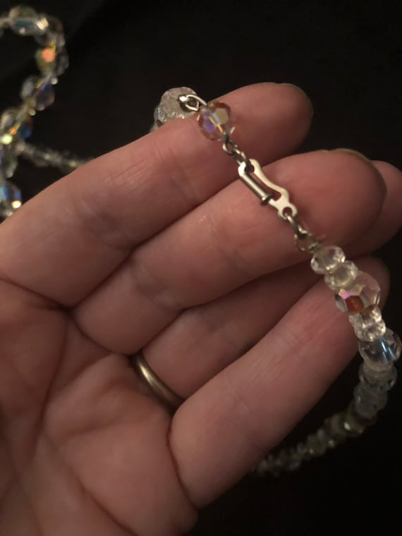 Aroura Borealis Cut Crystal Bead Necklace - Facet… - image 5
