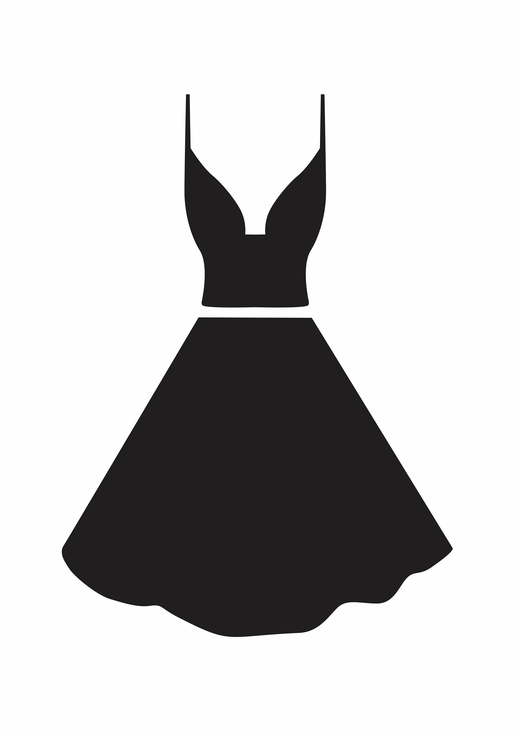 Black Silhouette Dress Digital Print Fashion Decor Black and | Etsy