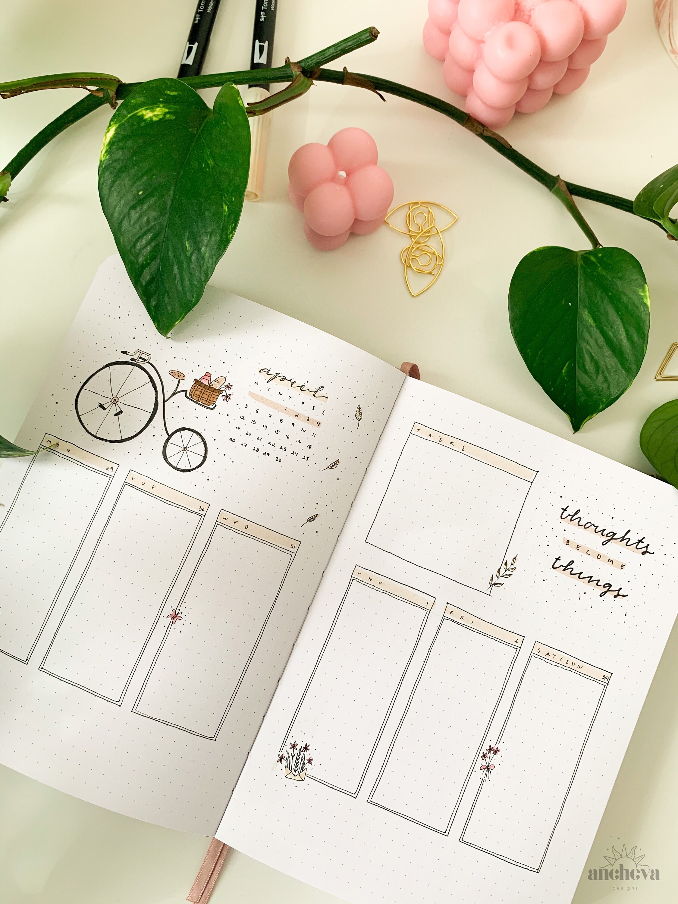 Custom Illustrated Bullet Journal Bullet Journal Etsy