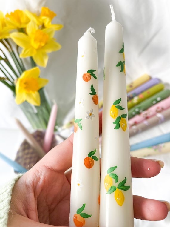 hand painted candles