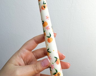 You are a peach | Hand Painted Candles | Illustrated candles | Taper Candles | Ivory painted candles