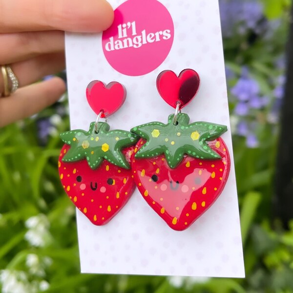 PRE-ORDER*** Kawaii strawberry handmade polymer clay earrings