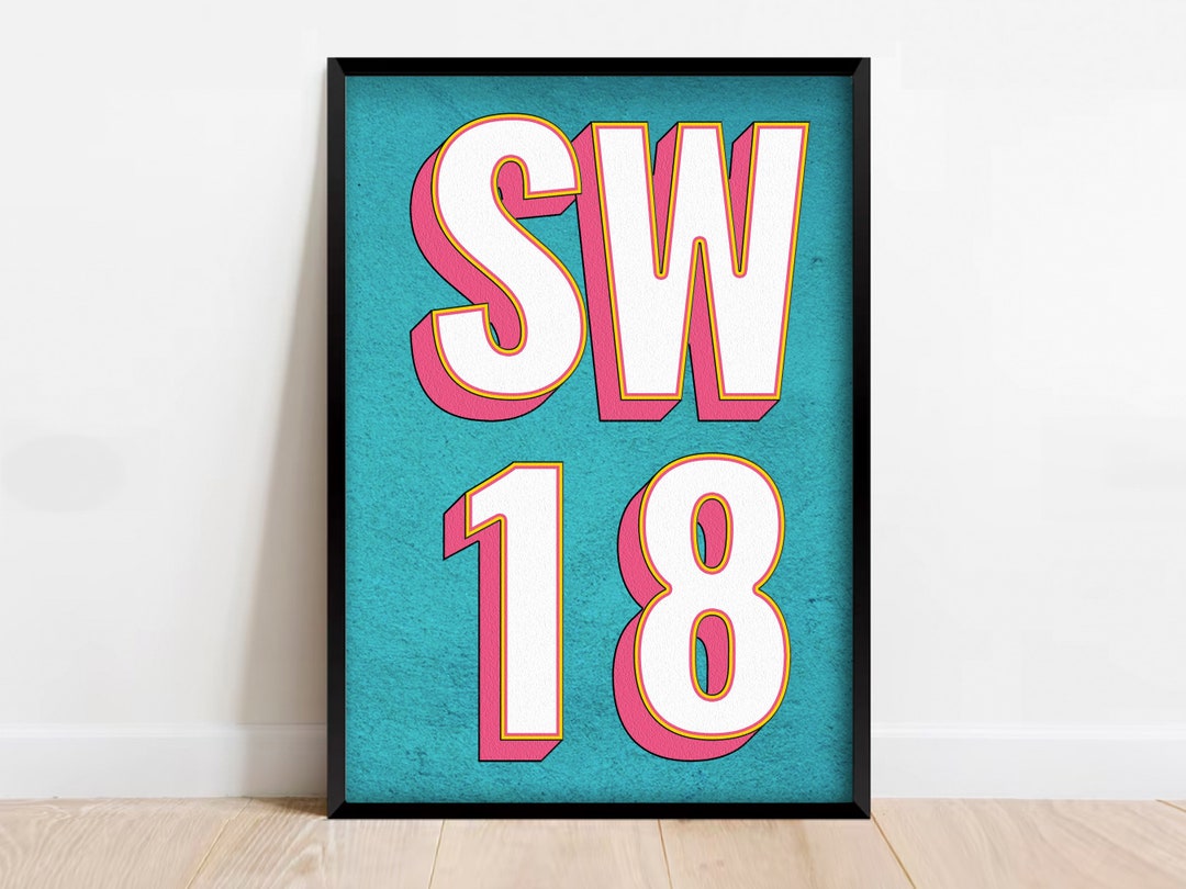 SW18 | Wandsworth, Earlsfield, London Postcode Typography Print ...