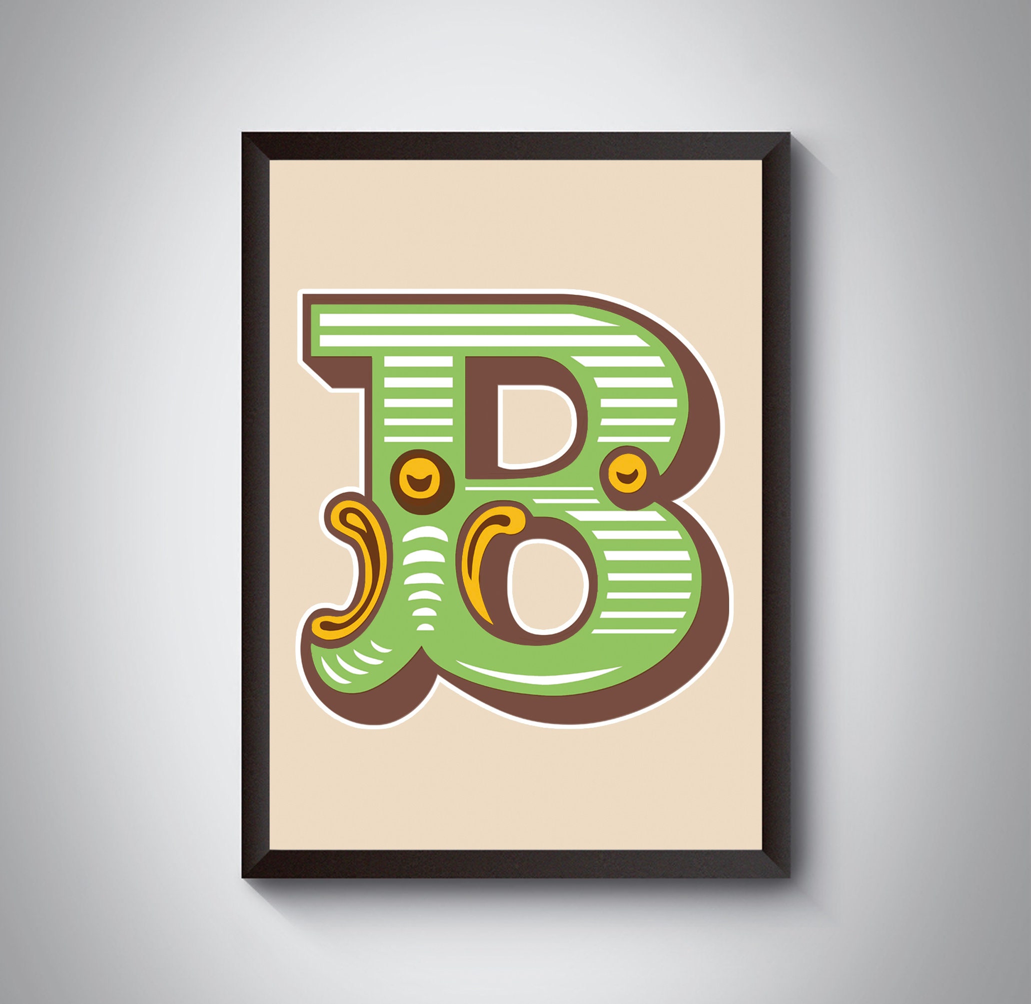 Carnival Letter B Print | Bold Circus Typography Art - Etsy