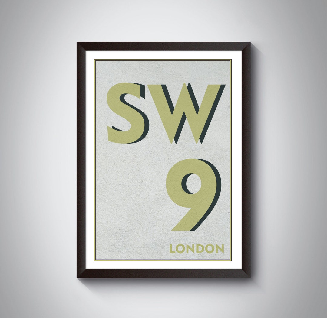 SW9 stockwell, Brixton, Clapham, Lambeth London Postcode Typography