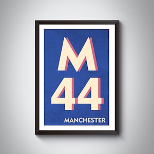M44 Irlam, Cadishead-print - Manchester-print. Postcode typografie kunstafdruk. Giclée-print. Verkrijgbaar in meerdere kleuren.