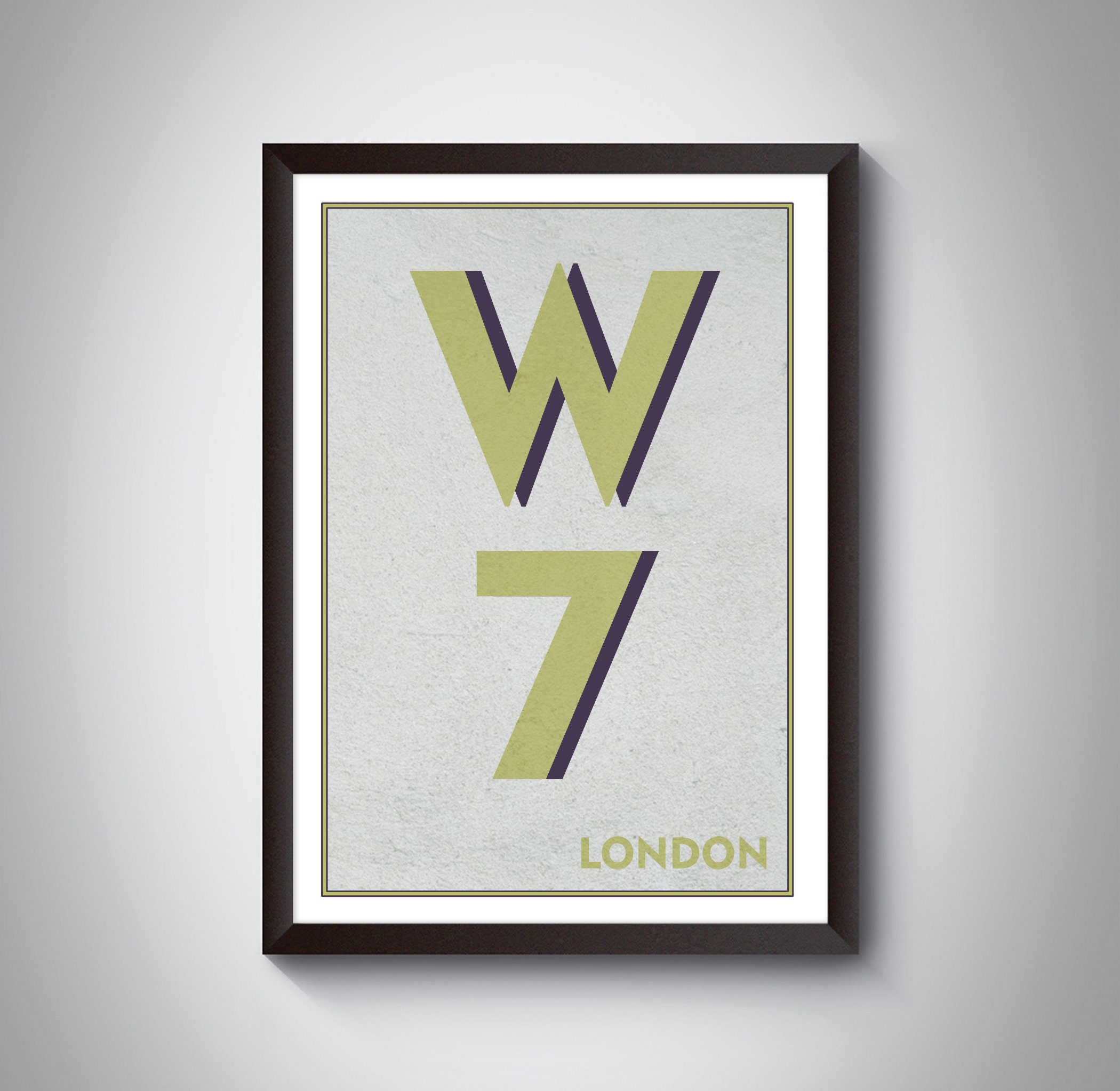 London Postcode Print W7 | Hanwell Personalised Housewarming Gift