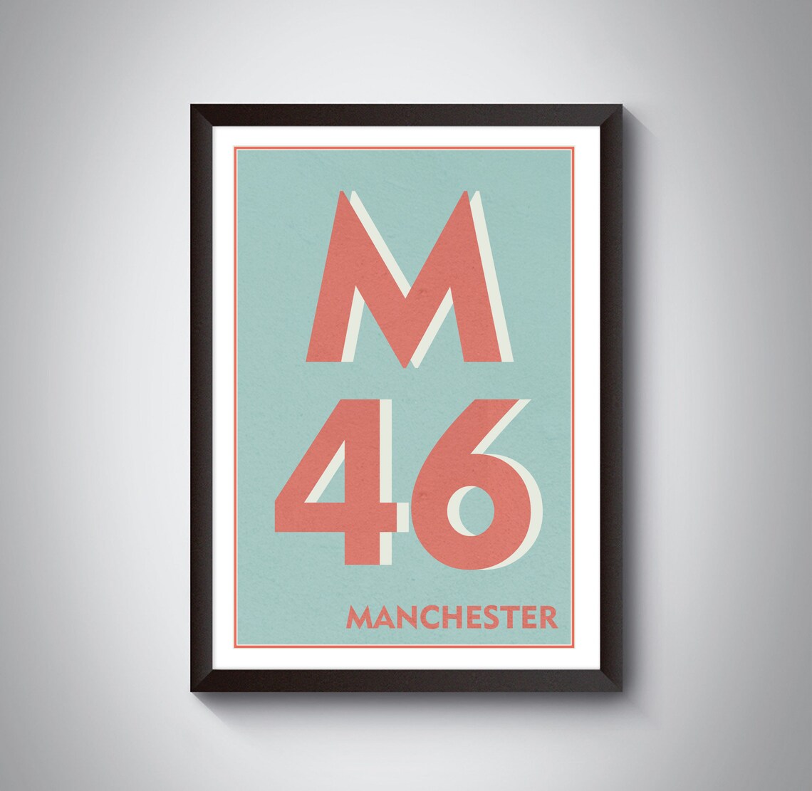 M46 Atherton, Leigh Print - Manchester Print. Postcode Typography Art ...