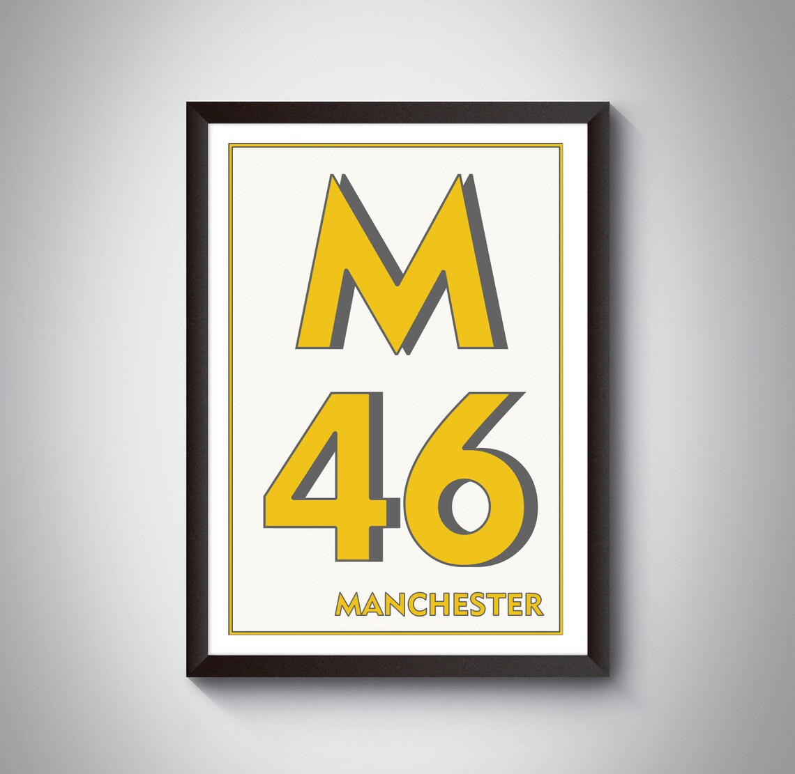 M46 Atherton, Leigh Print - Manchester Print. Postcode Typography Art ...