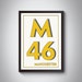 M46 Atherton, Leigh Print - Manchester Print. Postcode Typography Art ...