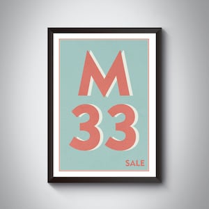 M33 Sale, Wythenshawe Print - Manchester Print. Postcode Typography Art Print. Giclée print. Available in multiple colours.