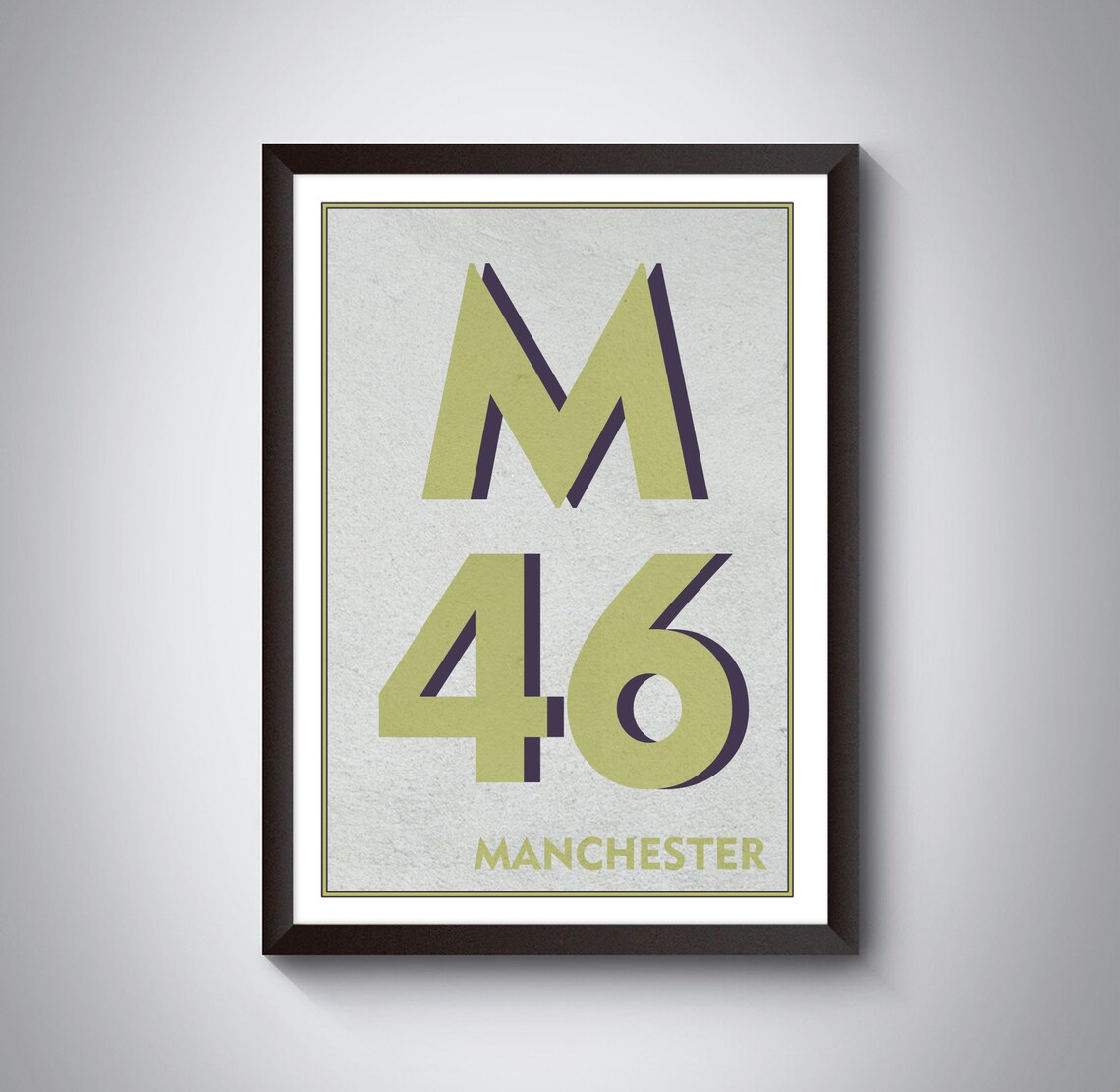 M46 Atherton, Leigh Print - Manchester Print. Postcode Typography Art ...